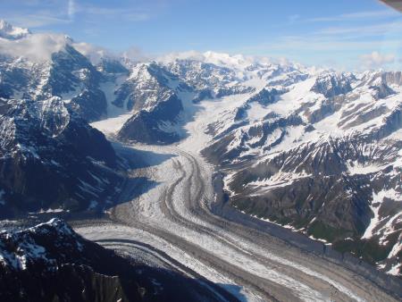 Polet na ledenik in Mt. Denali